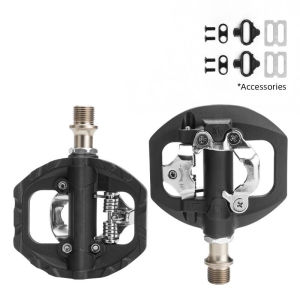 【COD】Bicycle Cleats Pedal MTB Self-Lock Pedals with Clips SPD Bike Pedal Anti-skid Sealed Bearing Bicycle Pedals Bicycle Clipless pedal 2 In 1 With Free Cleat For SPD 2 IN 1 Flat MTB Pedals Clip In Dual Platform SPD Mountain Bike