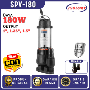 Pompa Celup Multifungsi Tsolumy SPV-180 Stainless Steel 180W - Pompa Air Kotor untuk Pertanian/Kolam/Perkotaan
