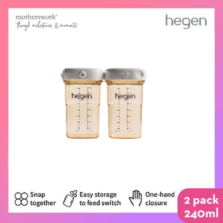 [2 Pack] Hegen PCTO 240ml Breast Milk Storage Bottle PPSU
