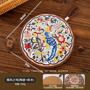 【MY】Ceramic Placemat Plate Pad Table Cork Pot Mat Coaster Heat Insulation Alas Pelapik Seramik Kitchen Dining Cup Tablew