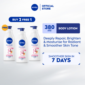 [BUY 2 FREE 1] NIVEA Body Extra Bright Radiant & Smooth 400ml (Losen Badan)