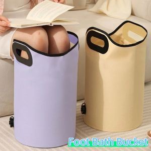 MYCOLOR หนาขึ้น ถังแช่เท้า ถังลึก ป้องกันน้ำ อ่างแช่เท้าสปา อ่างแช่เท้า การเก็บรักษาความร้อน อาบน้ำเท้าพับได้ การเดินทาง