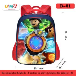 38cm Boy Beg Sekolah Rendah Budak Perempuan Primary 1-3 grade Mechamato Boboiboy Roblox School Bag beg kartun kanak-kanak