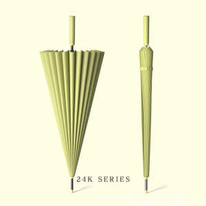 24 Bone Umbrella Golf Straight Long Handle Umbrella Large Oversized Windproof Double Rainstorm Business Umbrella