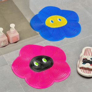 JIANZ ไม่ลื่น แปรงซิลิโคนสำหรับอาบน้ำเท้า ถ้วยดูด นวด น้ำยาทำความสะอาดหลังอาบน้ำ สะดวก หลายฟังก์ชัน แผ่นขัดเท้า ล้างเท้า