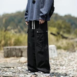 Lelaki Loose Cargo Combat Seluar 4 Poket seluar pinggang elastik Uniseks Kasual Lurus Kaki seluar Street Style Hiphop hitam/coklat [5XL]