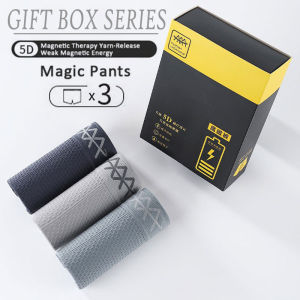 Atdiva ISI 3 Celana Dalam Boxer Pria Magnetic Yarn Therapy Gift Box Series Breathable Elastic