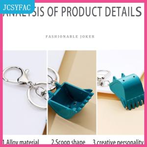 JCSYFAC Sáng tạo hợp kim Xe ủi đất Keychain tinh tế cá tính kim loại máy xúc xô mặt dây chuyền móc chìa khóa người đàn ông xe Keyring phụ kiện