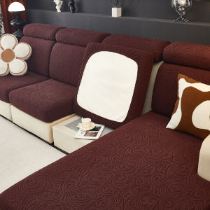 COD*Alic Elastic Sofa Seat Cover Patchwork Sofa Cover 1/2/3/4 Seat Solid Color AndBack cushion cover