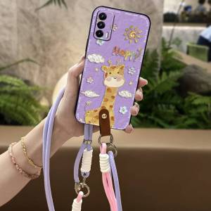 Full wrap Dirt-resistant Phone Case For OPPO Realme V15 5G TPU Shockproof Necklace Anti-knock Graffiti Lanyard Cute