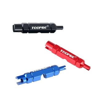 SUNYMEI แบบพกพาได้ หัวคู่ เครื่องมือซ่อมจักรยาน เครื่องมือกำจัดออก เครื่องมือถอดชิ้นส่วน อุปกรณ์เสริมจักรยาน ประแจแกนวาล์ว ประแจเลื่อนสำหรับเด็ก เครื่องมือแกนวาล์ว ประแจหัวฉีดยางจักรยาน