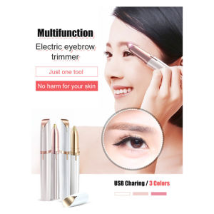 Electric Eyebrow Trimmer Lipstick Shape Rechargeable Eyebrow Shaver Women Facial Hair Remover Automatic Eyebrow Razor Pen Portable Grooming Tool