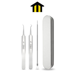 MONZA เซ็ตกดสิว เซ็ตกำจัดสิว 3 ชิ้น เข็ม ที่กด แหนบ พร้อมกล่องเก็บ No.Y2101