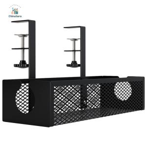 Desk Cable Organizer Heavy Duty Wire Management Tray Adjustable Thickness Metal Mesh Cable Holder for Home Office