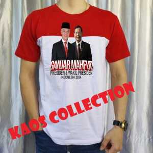 KAOS DISTRO KAOS MERAH PUTIH /KAOS CALON PRESIDEN DAN WAKIL PRESIDEN GANJAR/MAHFUD
