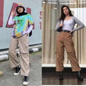 ZIPPER PANTS CELANA CARGO WANITA CELANA PANJANG TERBARU