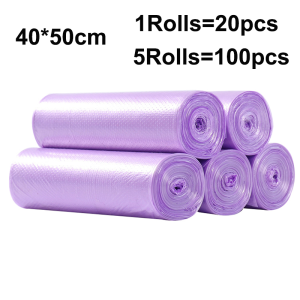 [✅SG Ready Stock] Trash Bag 40 x 50cm (1 ROLL 20PCS)  Rubbish Bag/ Bin Liners/ Dustbin Bag/ Plastic Bag For Rubbish Bin