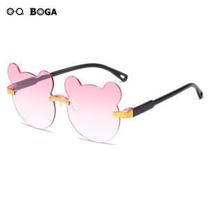 OQ BOGA 8 Colors Kids Cute Bear Frame Anti UV Sunglasses Children Outdoor Eye Protection Rimless Sun Glasses