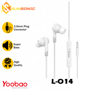 Yoobao L-O14 Wired 3D Stereo Surround Sound Earphone 3 Button Controlling & Microphone Compatible For 3.5mm Jack Devices