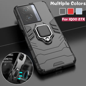 For IQOO Z7 Z7X iq00z7X Z7 5G Case Armor Ring Holder Car Magnetic Phone Case Shockproof Back Cover Casing