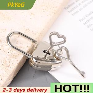 PkYeG 1Set Heart Shape Padlock Mini Luggage Hardware Locks With Key Lock For Travel Wedding Jewelry Box Diary Book Suitcase