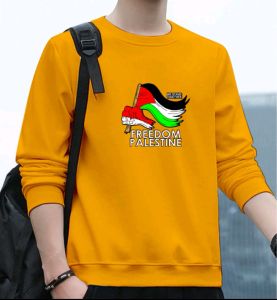 Bisa COD Sweater Keren Kaos Pria Distro Freedom Palestine Crewneck Trendy Sweatshirt Elegan Kekinian