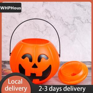 [COD] WHPHous Ship within 24 hours Halloween Party Props Plastic Pumpkin Bucket Decorate Halloween Decoration