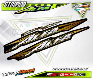 STRIPING VARIASI MOTOR YAMAHA ALFA / STIKER LIST VARIASI MOTOR YAMAHA ALFA MOTOR ALFA