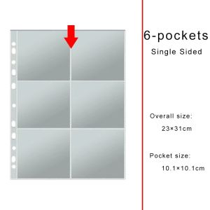 NOBLELYN Clear Photo Album Pages Multi-Pockets 11-Hole Card Pages Binder Refill A4 Binder Pages