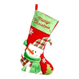 FFBH Large Capacity Christmas Stockings Elk Santa Claus Santa Gift Pocket Snowman Cartoon Plush Xmas Tree Hanging Decoration Doorway Q3P9R