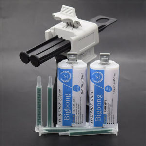 2pcs Epoxy Resin Glue 50ml Adhesives 1:1 AB Glues with 4pcs Static Mixing Nozzles and 50ml Manual Caulking 1:1 Glue Tool