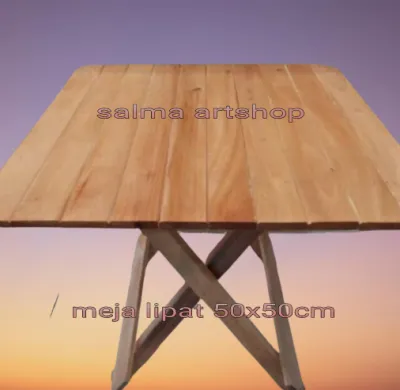 Meja lipat Kayu Serbaguna Meja Kopi Lesehan 50X50X43cm