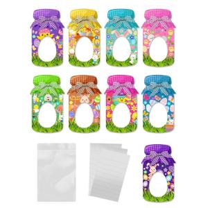 Phục sinh thẻ Quà Tặng Jar hình dạng đầy màu sắc Jar lễ hội thẻ giấy kết cấu thích hợp cho lớp học trao đổi và ủng hộ Đảng