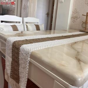 🚚【Local Express Delivery】🚚 Simple And Light Luxury Table Runner Cotton Jute Splicing Bohemian Style Table Runners With Tassels Dining Home Table Decoration