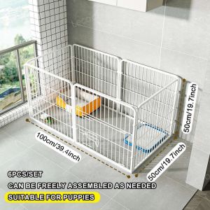 【Ready Stock】Dog Fence Pet Playpen Indoor Outdoor Fence 6Pcs Large Space DIY Easy Assemble Pen Fence Dog Cage