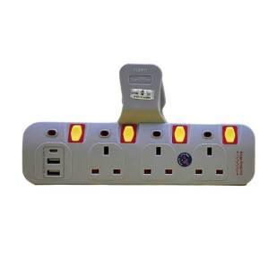 SUNSTAR Multiple T-Adaptor Socket 3Way 4Way Adaport with 3.1A USB Type C Port Multiple Extension Wall Socket (SIRIM)