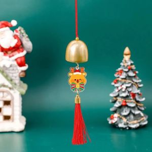 Cute Christmas Acrylic Wind Chime Tassel Pendant Keychain For Women Girls Cartoon Decoration