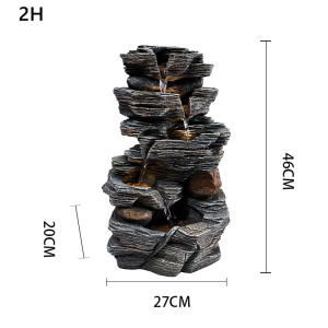 Rustic Stone-Style Tabletop Water Fountain Relaxing Sound of Flowing Water with LED Indoor Outdoor