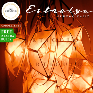 ARTICULO capiz light: ESTRELYA 5 OR 6inch ( authentic capiz open star WITH LIGHTS in series )