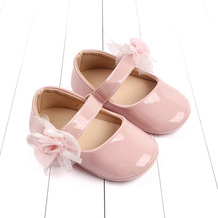 Baby Girls Mary Jane Flats Soft Sole Flowers PU Princess Shoes Wedding  Dress Shoes for Newborn Infant Toddler