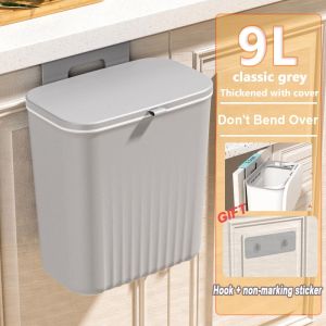 JFS Kitchen Trash Can with Cover Sliding Wall Mounted Hanging Trash Bin for Bathroom Kitchen Living Room Room