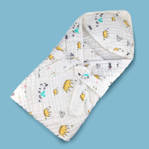 [Einmilk] Baby Wrapper Baby Swaddle Blanket Newborn Sleeping Bag with Cap Breathable Soft 100% Cotton Bedung Bayi Kain