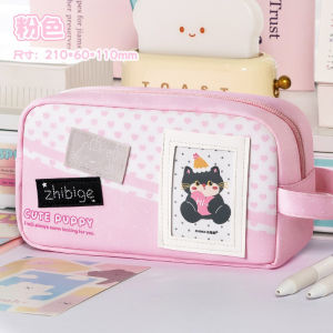 CuddleCove Pencil Case Contrast Wave Cute Large Capacity Multi-layer Pencil Case Durable Material School 大容量笔袋