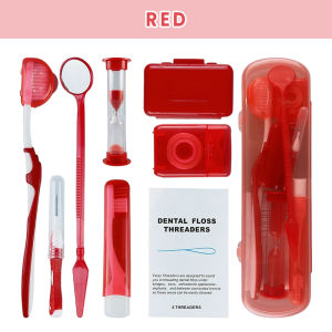 8Pcs/Set Orthodontic Oral Care Kit Portable Dental Toothbrush Oral Hygiene With Interdental Brush Floss Thread Wax Travel Kit