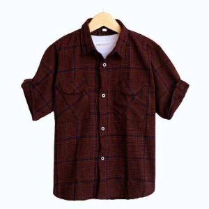 Kemeja Flanel Anak Laki Laki Tangan Pendek Umur 9 10 11 12 Tahun Import