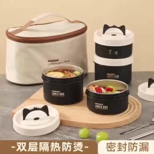 【Ship in 24H】Portable multifunctional lunch 316不锈钢保温饭盒学生上班族可微波炉加热便携保鲜盒多层
