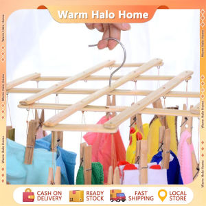16 Clip Wood Folding Hanger Clip Drying Racks Drying Socks Discs Clothes Rack