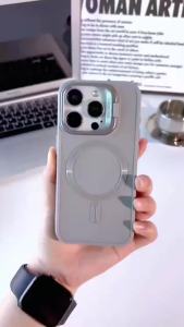 Stand Case For Samsung Galaxy S24 S23 Ultra Plus Cover Magnetic  Wireless Charge Shell Camera Holder Soft Matte Fundas