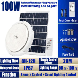BUY 1 TAKE 1 Solar Ceiling Light 20000W Super Bright Solar Light Inside The House Outdoor Solar Lights With Solar Panel LED Indoor Light Emergency Waterproof With Remote