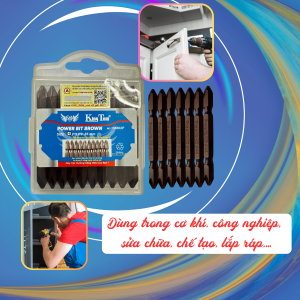 Mũi tuốc nơ vít - Bake 2 đầu KingTom 65mm ( Nâu ) - 10 Mũi